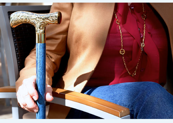 Woman with stylish cane