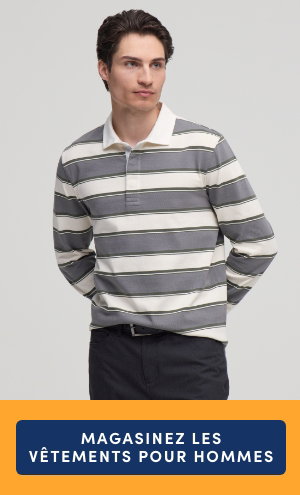 Obtenez 25 % de rabais sur les vêtements à plein prix* pour hommes