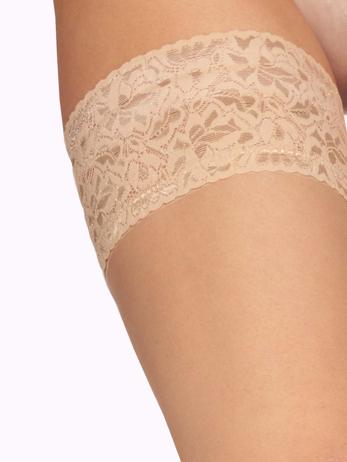 ISABELLA Sheer Thigh Highs - Small / Light Beige