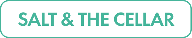 Rectangular banner featuring the text "SALT & THE CELLAR" in bold teal lettering.