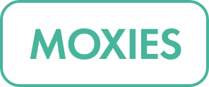 Graphic asset featuring the word "MOXIES" in bold uppercase letters.
