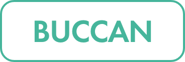 Minimal graphic featuring the word BUCCAN centered in a rounded rectangle.