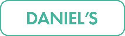 The image shows a white rounded rectangular badge outlined in turquoise.