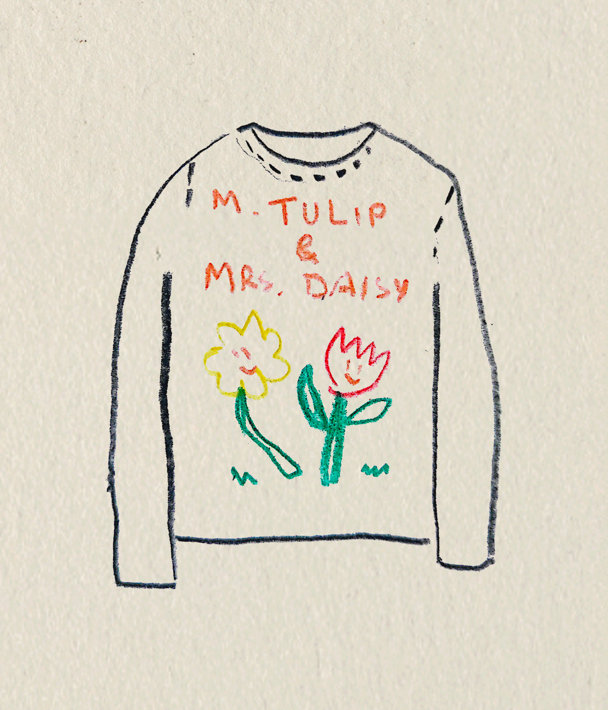 TULIP & DAISY GRAPHIC SLEEVE TEE