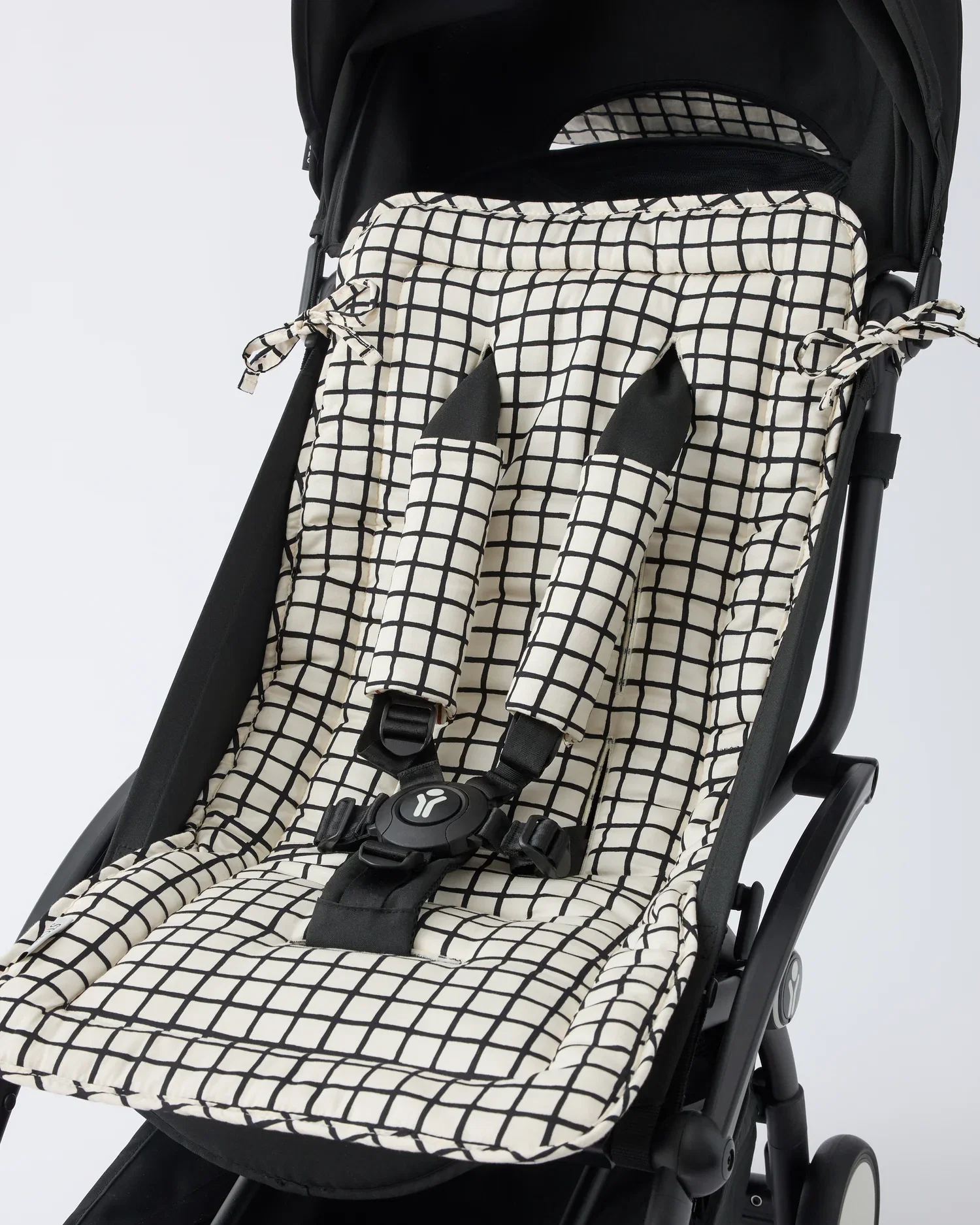 Image of Stroller Party™ Seat Liner & Strap Covers | Black Grid