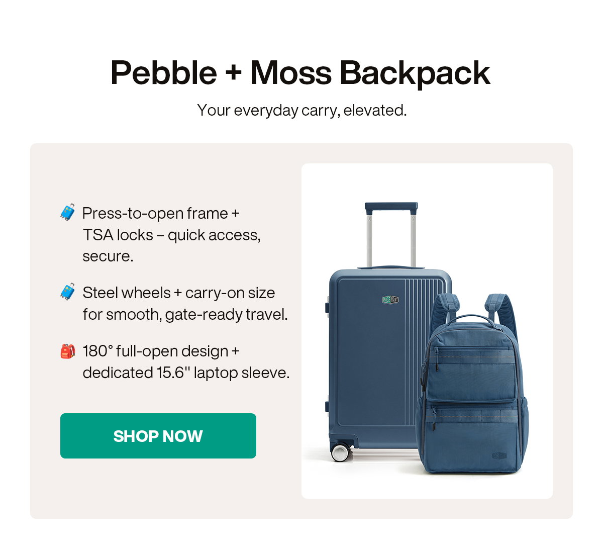 Pebble + Moss Backpack