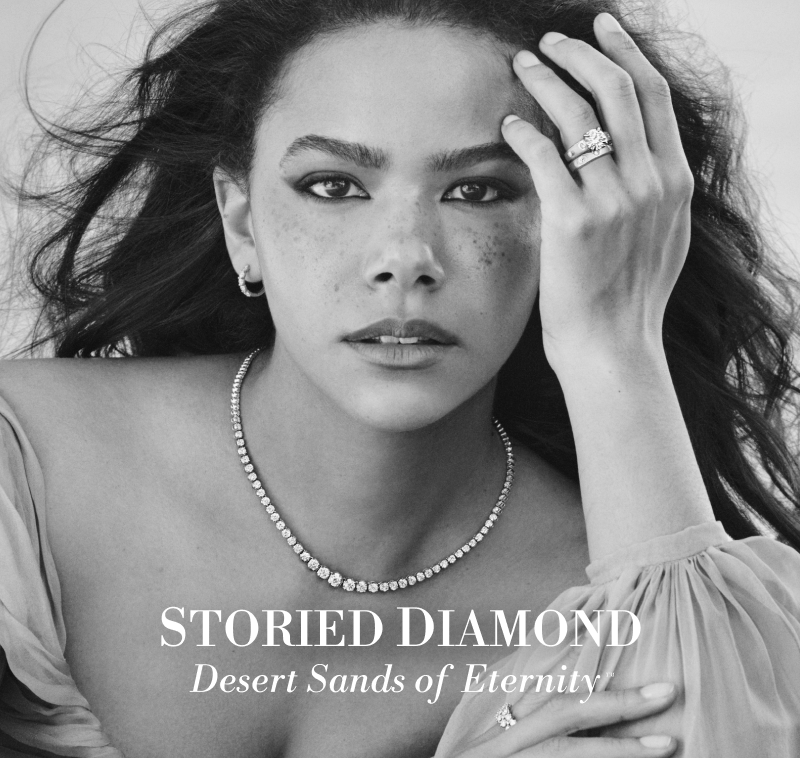 Actor Antonia Gentry wearing diamond jewelry. 