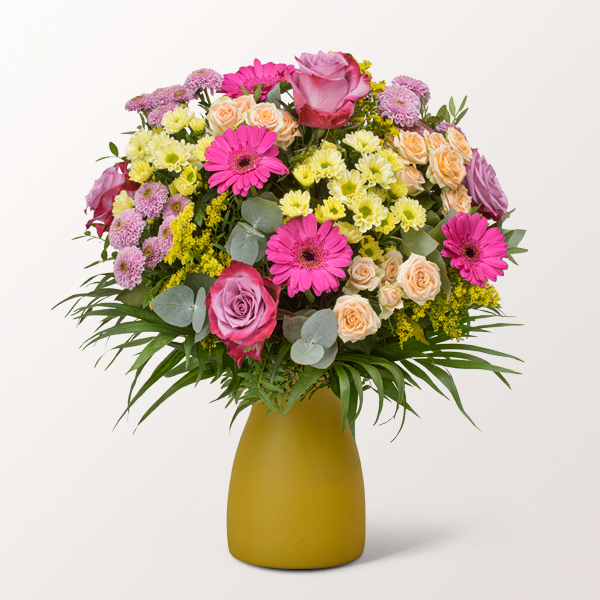 Fröhlicher Blumenstrauß Herzflüstern mit 2 Gratis-Geschenken für 47,99 €