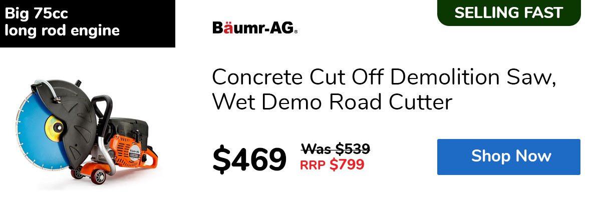 Concrete Cut Off Demolition Saw, Wet Demo Road Cutter