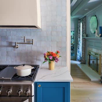 Kitchen featuring cobalt blue paint color Hyperlink