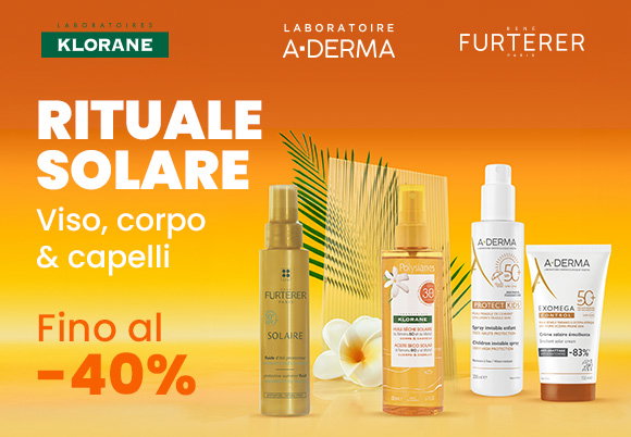 Scegli i Solari A-Derma, Klorane e René Furterer per proteggere pelle e capelli dagli effetti nocivi del sole