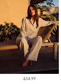  Wave Print Pyjama Gift Set in Taupe and Off White
