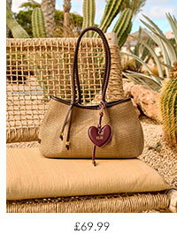 Nova Raffia Small Shoulder Tote in Bitter Chocolate