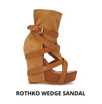 AZALEA WANG ROTHKO WEDGE SANDAL IN CAMEL