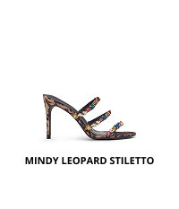 AZALEA WANG MINDY LEOPARD STILETTO SLIP ON SANDAL