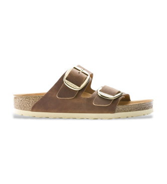 Sandalias de Piel Arizona Big Buckle Leoi (Ajuste Estrecho) marrón