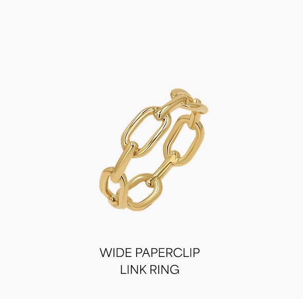 Wide Paperclip Link Ring