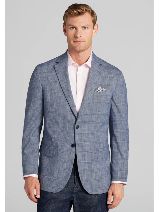 Jos. A. Bank Comfort Stretch Tailored Fit Plaid Sportcoat