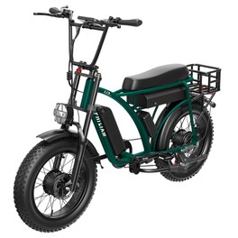 PHILIAM ET9 Dual Motor Electric Bike, 1000W*2 (Peak 3000W), 52V 50Ah Dual Battery, 50km/h Max Speed, 320km PAS Range, 7-Speed Shimano, 4-Piston Hydraulic Brakes, 135kg Load, All-Terrain Fat Tire E-Bike for Adults