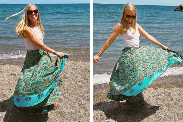 The Original Sari Wrap Skirt in reclaimed sari silk