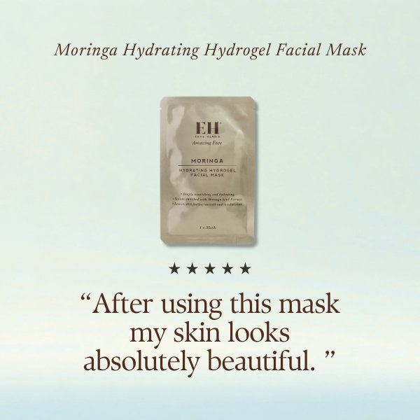 Emma Hardie Moringa Hydrating Hydrogel Facial Mask. Five-star customer review: “After using this mask my skin looks absolutely beautiful.”