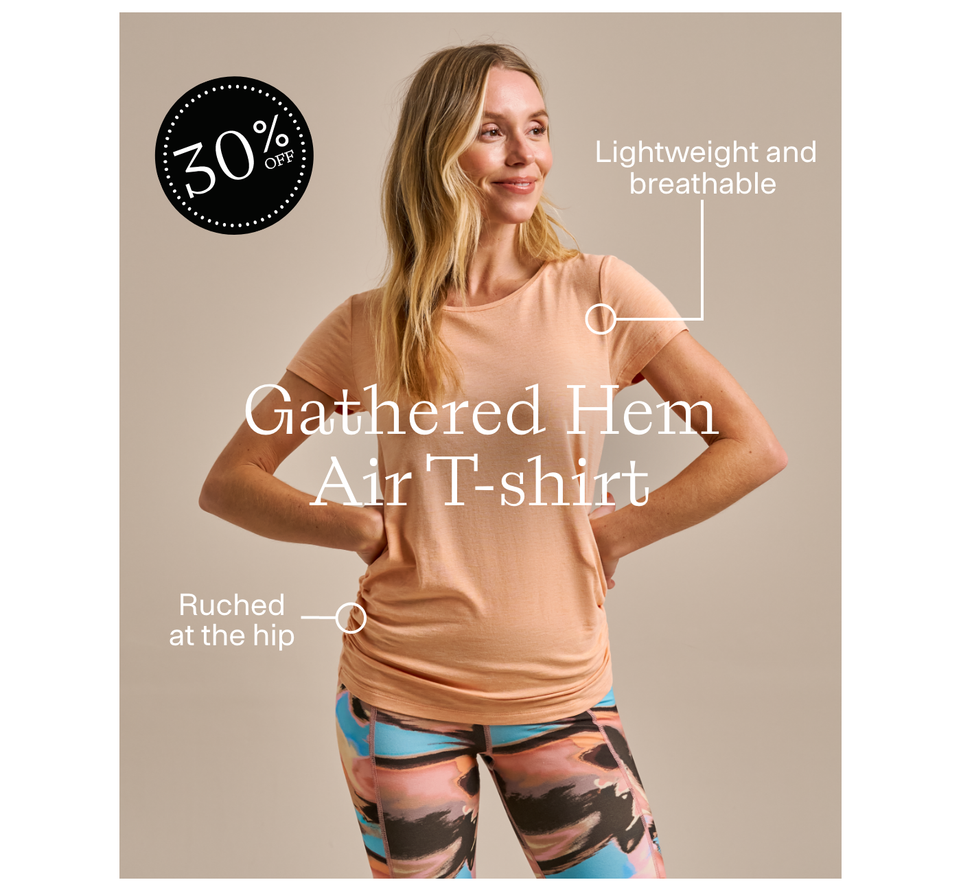 Gathered Hem Air T-shirt. Shop now.