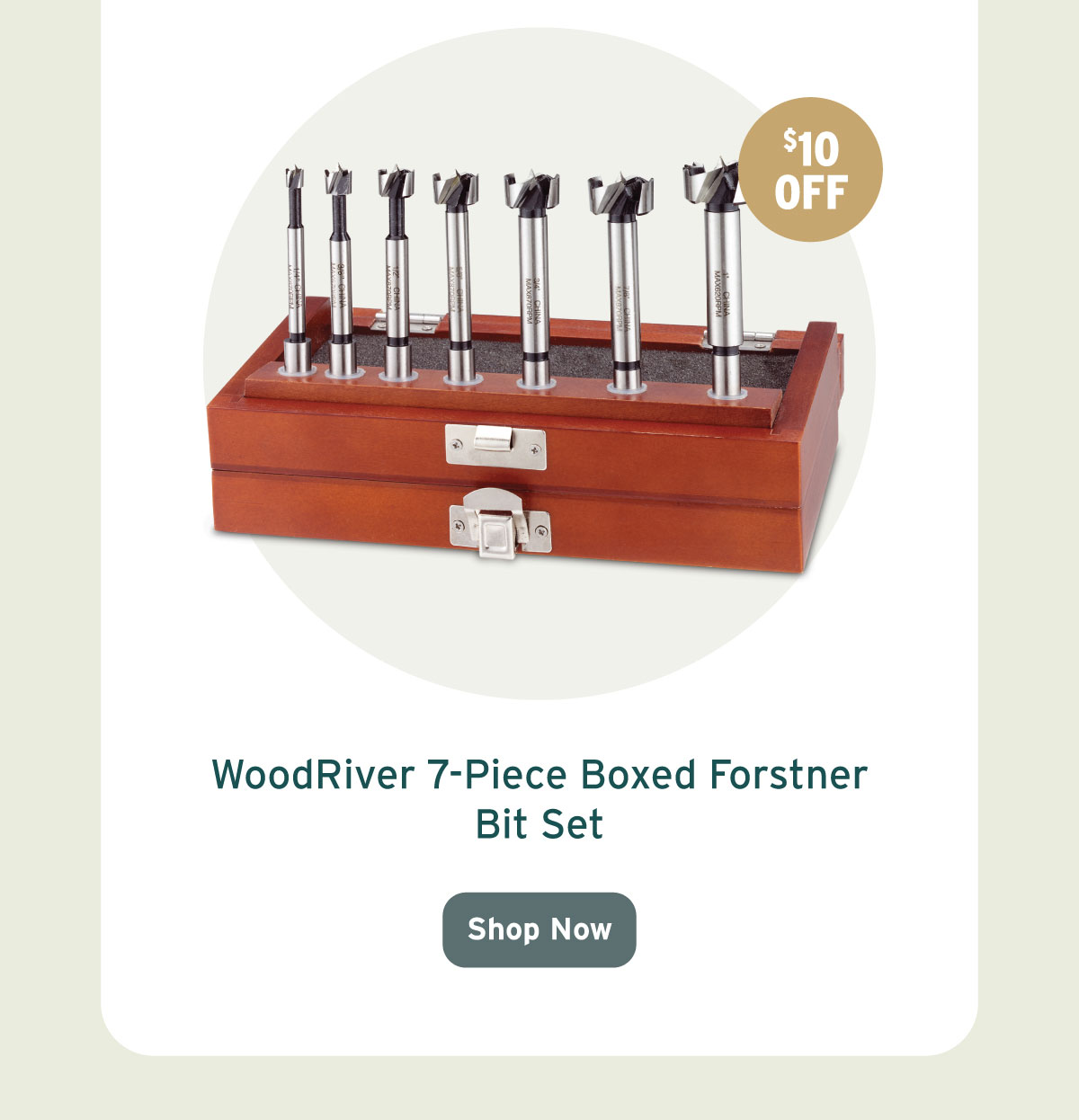 WoodRiver Forstner Bit Set- High-Carbon Steel - Imperial - 7 Piece