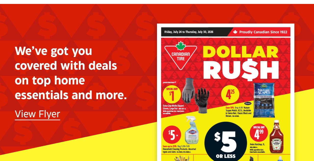 Dollar Rush. We've got you covered with deals on top home essentials and more.