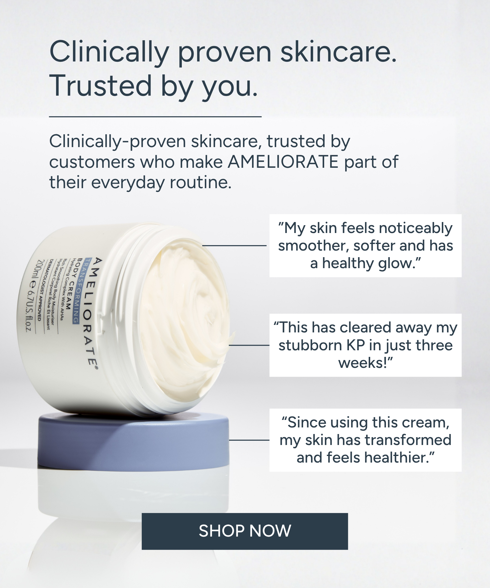 Clinically proven skincare, trusted by you.  