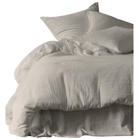 Housse de couette Mykonos Haomy en double gaze de coton – 220x240 cm - Lin