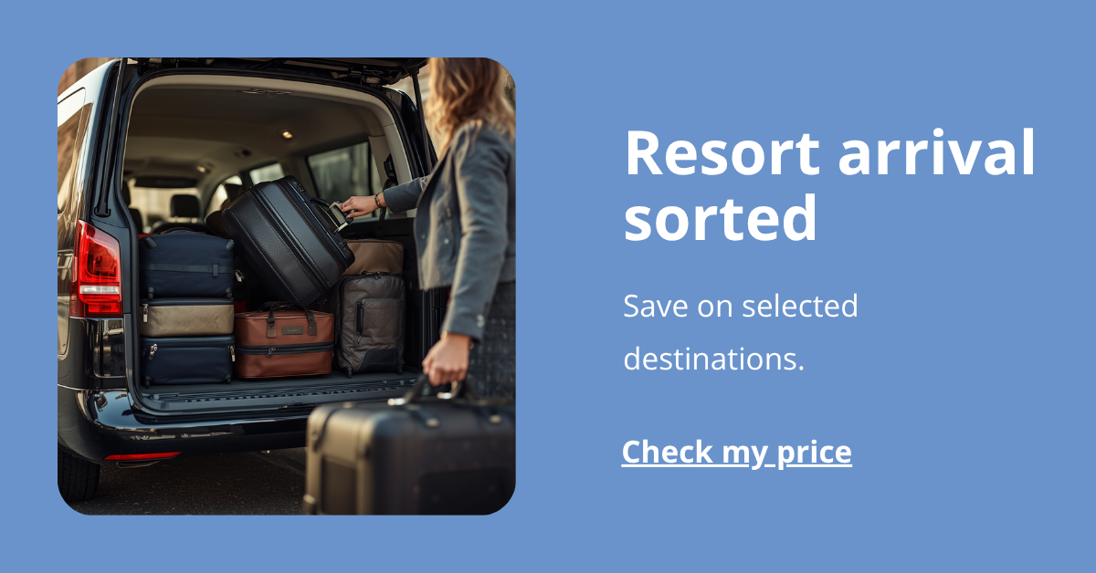image of suitcase and text encouraging the user to check their price