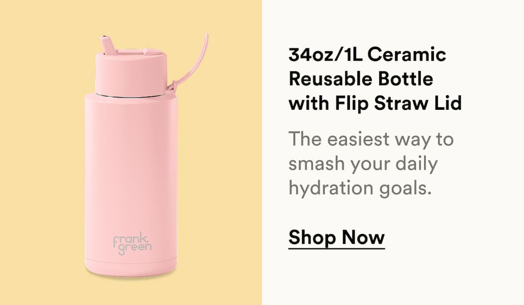 34oz/1L Ceramic Reusable Bottle with Flip Straw Lid