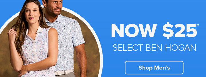 Select Ben Hogan Apparel Now $25