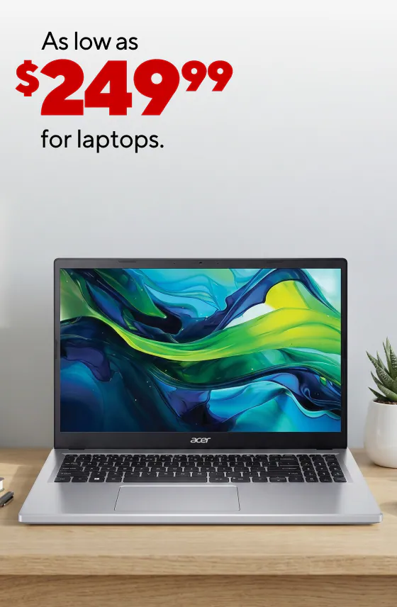 As low as $249.99 for laptops
As low as $79.99 for monitors
25% off select computer accessories with the purchase of any computer or monitor
$66.99 APC Back-UPS 450VA 6-outlet battery backup