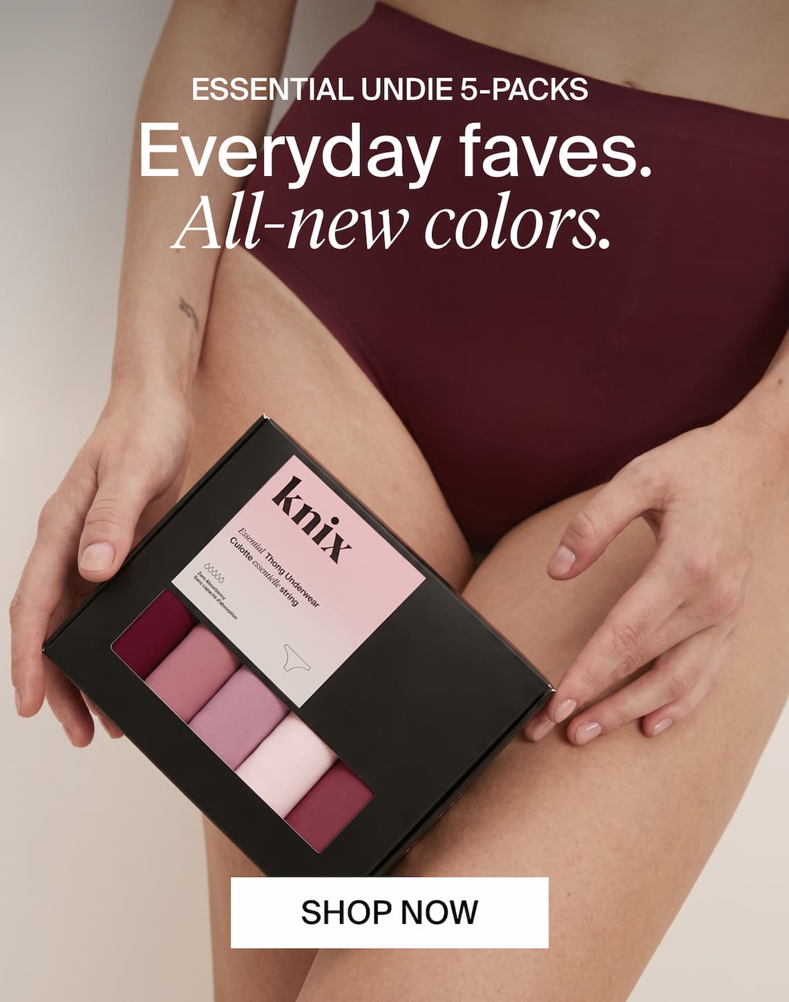 Essential Undie 5-Packs: Everyday faves. All New Colours. Shop Now