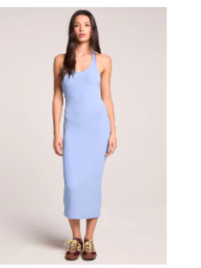 Henrietta Blue Hydrangea Midi Dress