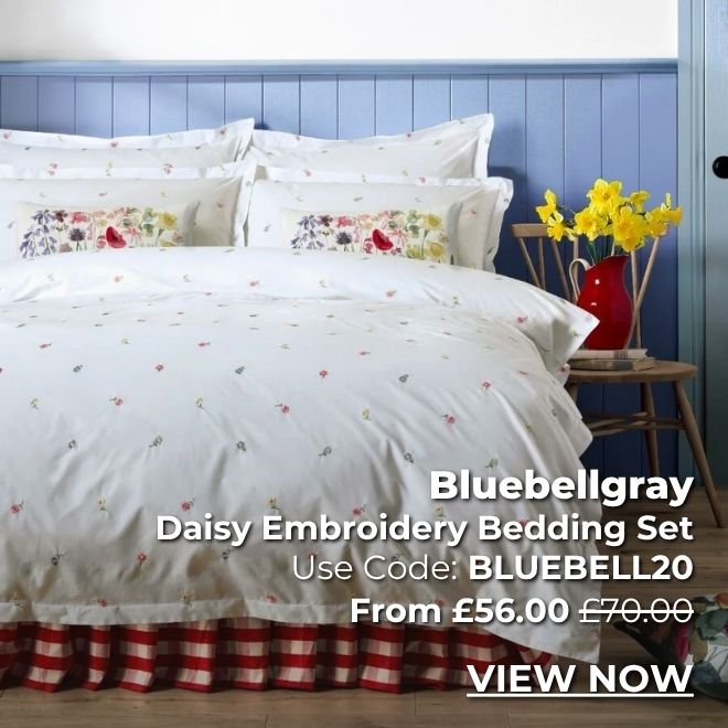 Bluebellgray Daisy Embroidery Bedding Set