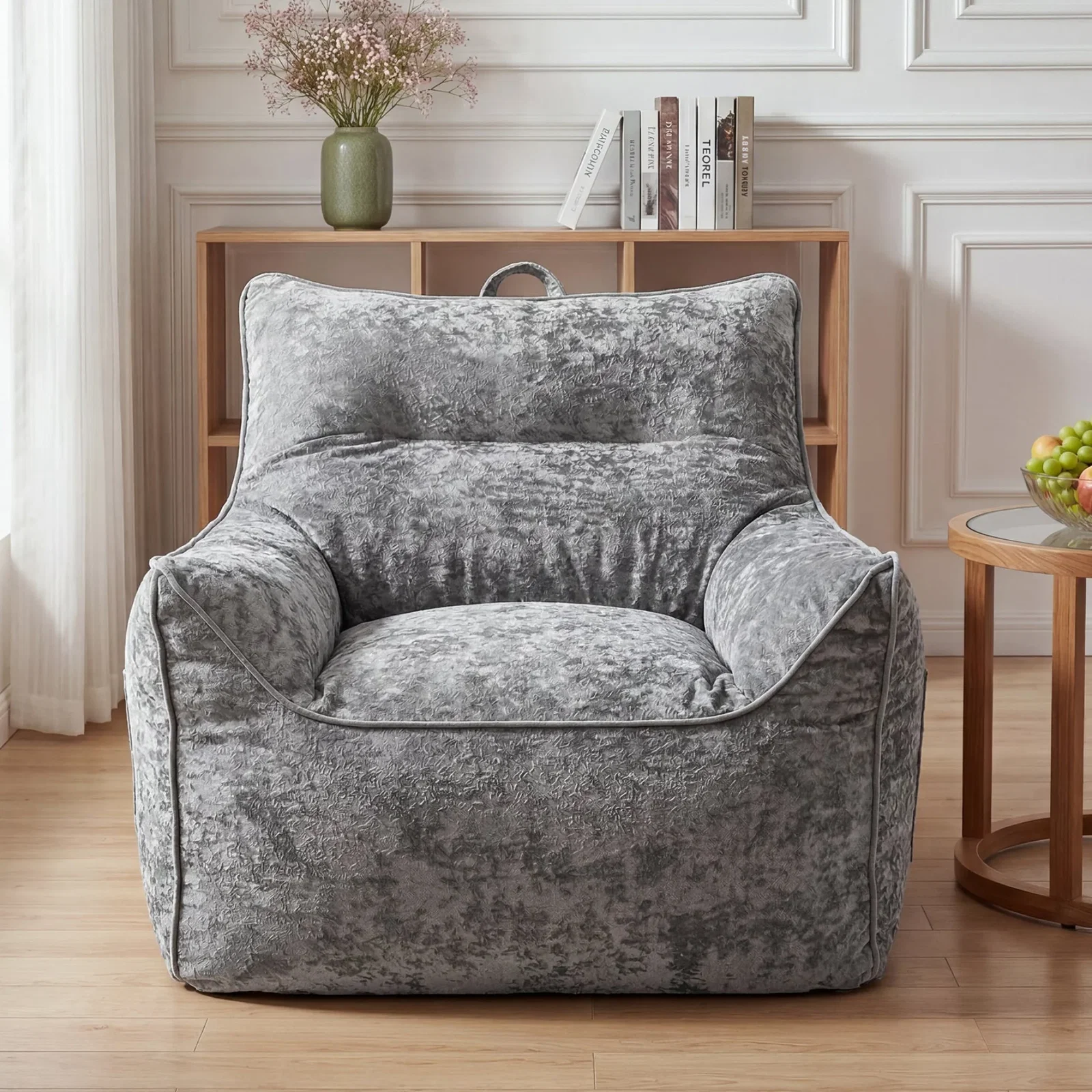 Image of Oversized Chenille Bean Bag Chair