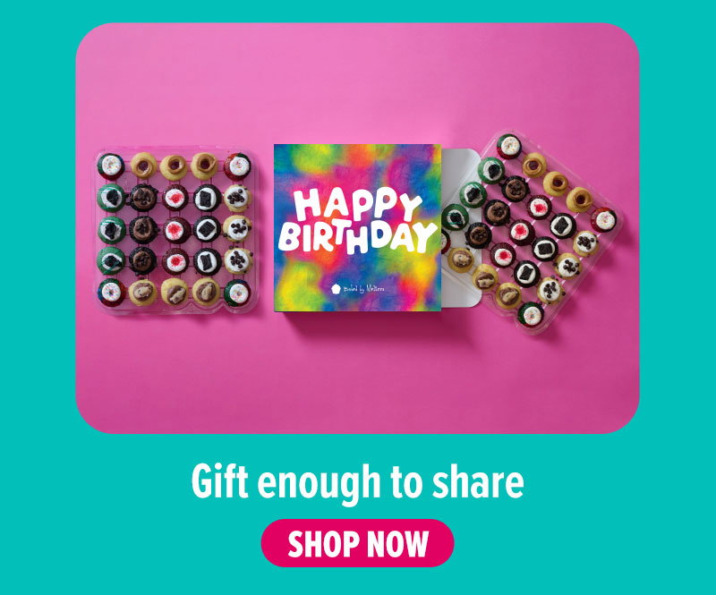 Gift enough to share! Shop our groovy birthday gift box cupcake 50-Pack now.