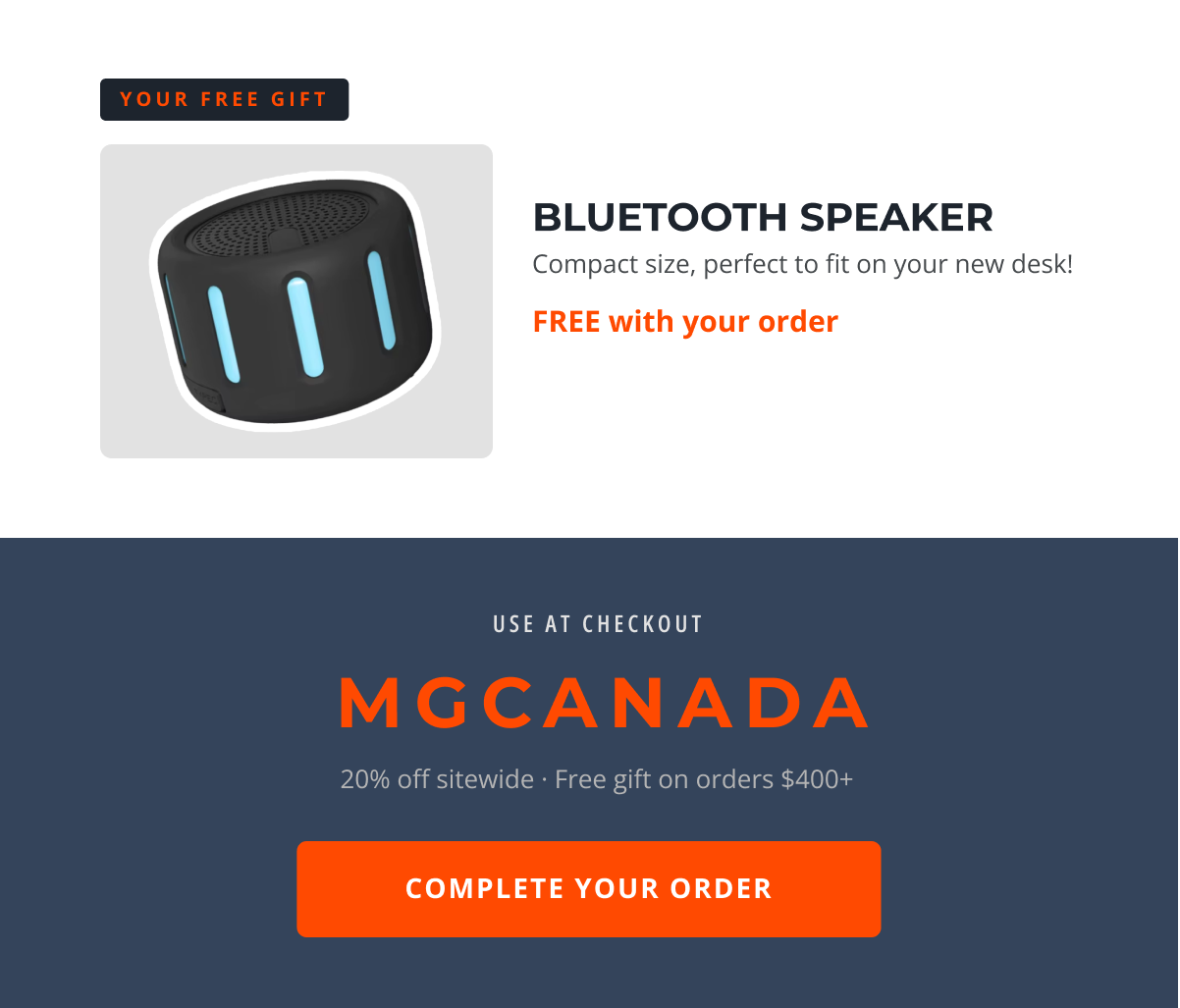 Bluetooth speaker free with your order
