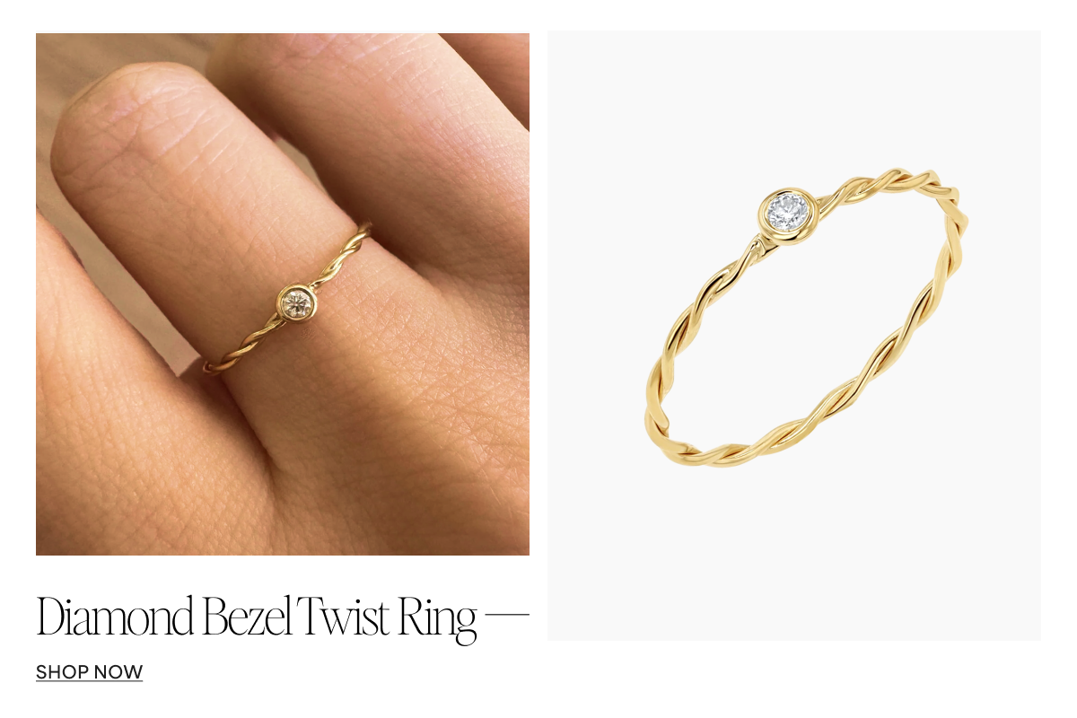 Diamond Bezel Twist Ring