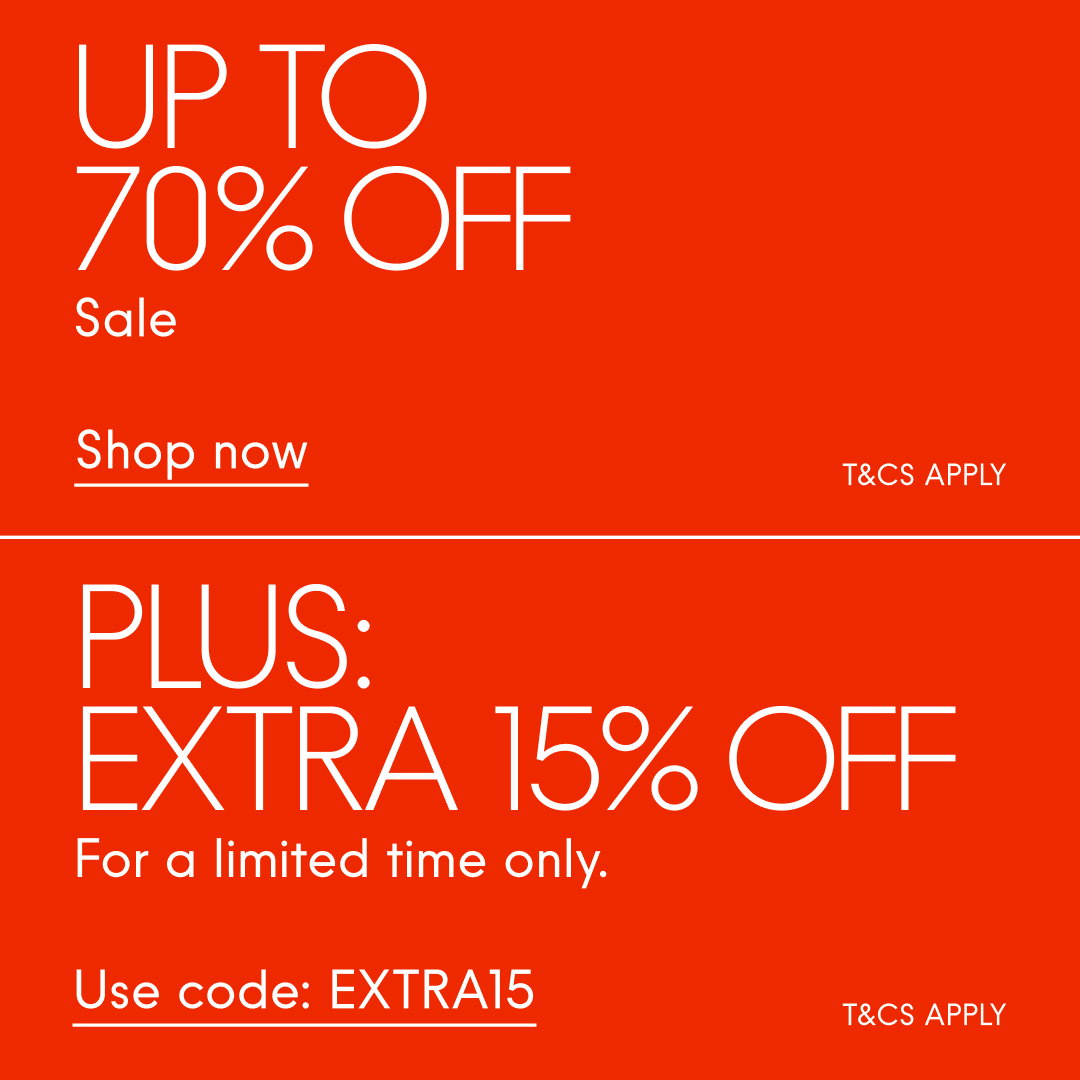 Up to 70% off sale, plus extra 15% off with code: EXTRA15 For a limited time only. Shop now