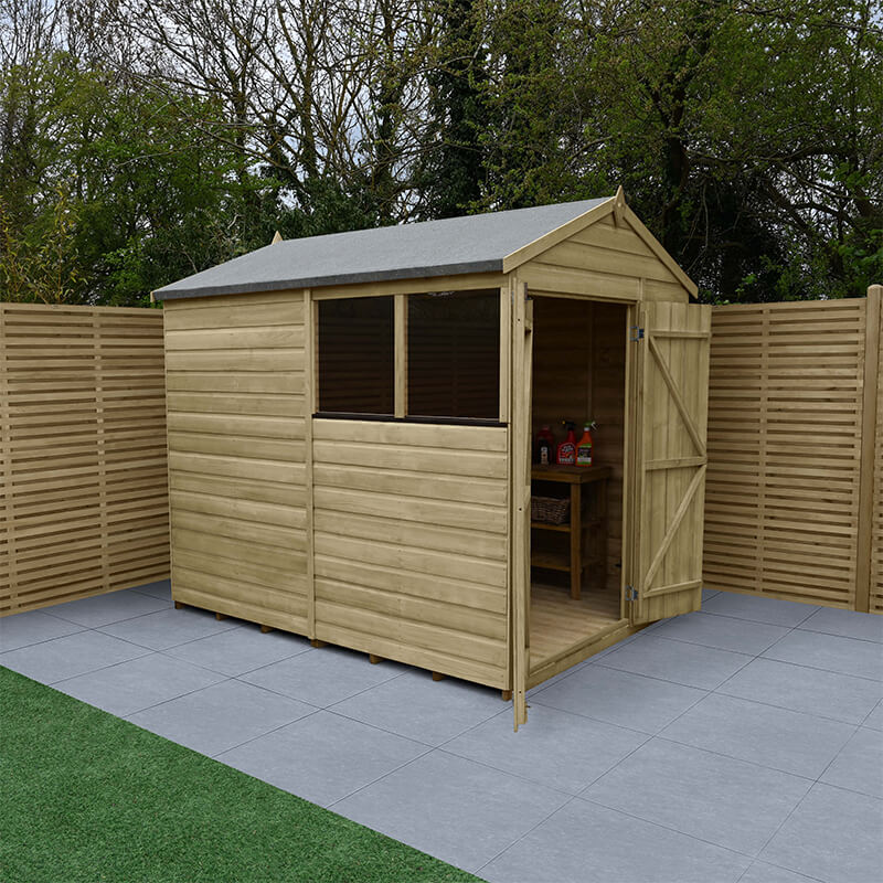 Image of 8' x 6' Forest Beckwood Shiplap Double Door Apex Wooden Shed