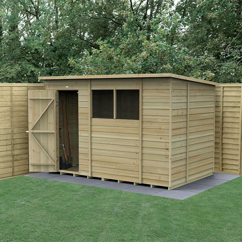 Image of 10' x 6' Forest 4Life Overlap Pent Wooden Shed