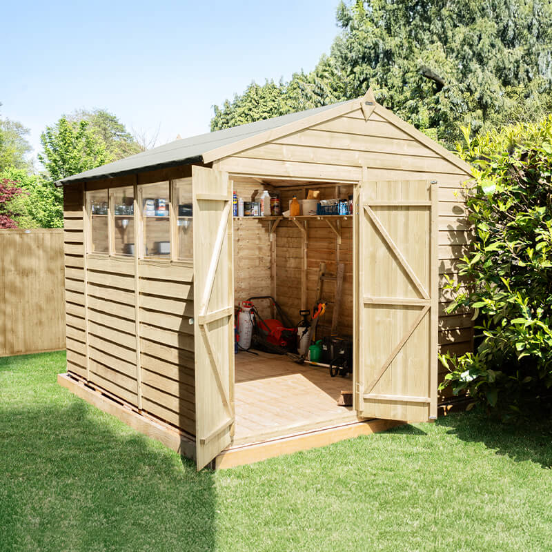 Image of 10' x 8' Forest 4Life Overlap Double Door Apex Wooden Shed