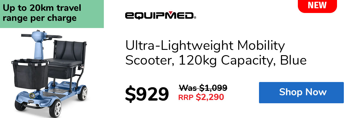 Ultra-Lightweight Mobility Scooter, 120kg Capacity, Blue