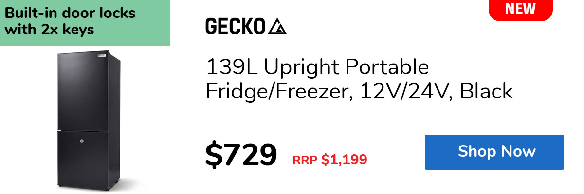 139L Upright Portable Fridge/Freezer, 12V/24V, Black