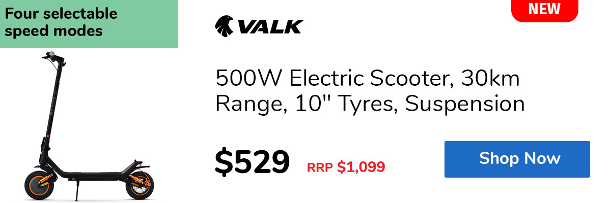 500W Electric Scooter, 30km Range, 10" Tyres, Suspension