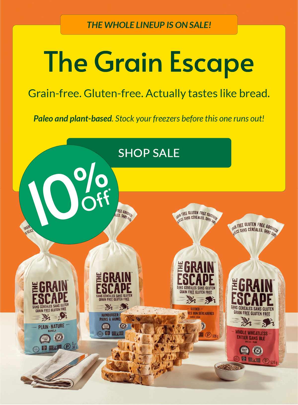HERO SALES BANNER / THE GRAIN ESCAPE / 10% OFF