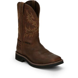 Driller 11" Waterproof Steel Toe in brown.